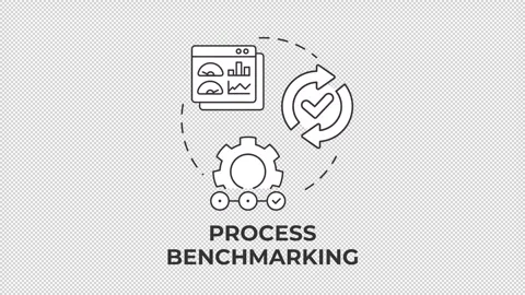 Process benchmarking line concept icon animation Stock Footage 337774279
