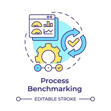 Process benchmarking multi color concept icon Stock Illustration