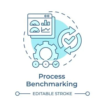 Process benchmarking soft blue concept icon Illustrazione stock