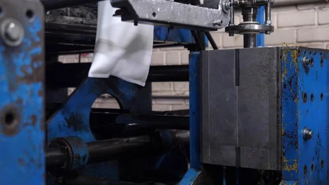 The process of blowing plastic tanks in extrusion equipment Stock Footage 129549243