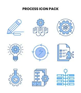 Process Blue Bundle Icons Pack イラスト素材