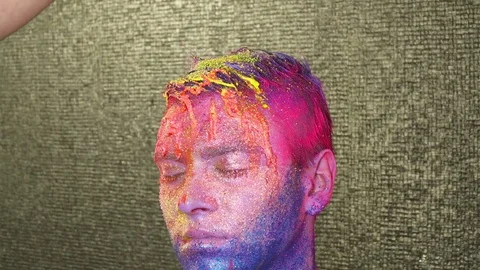 Process of a body art creation Stock Footage 74080531