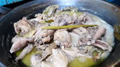 The process of boiling chicken Stock Footage 268578726