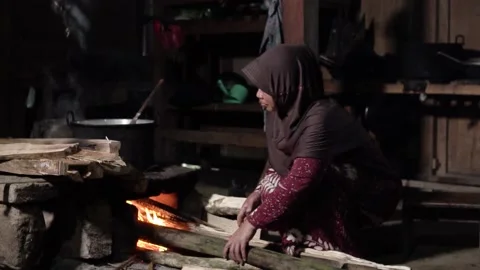 The process of boiling sap juice in a traditional kitchen takes hours Stock Footage 240067879