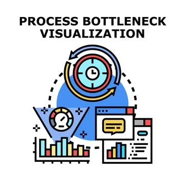 Process bottleneck visualization optimizing business performance analysis 스톡 일러스트