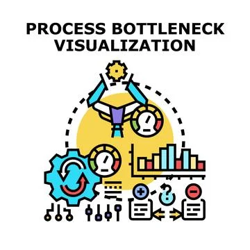 Process bottleneck visualization optimizing business workflow 스톡 일러스트