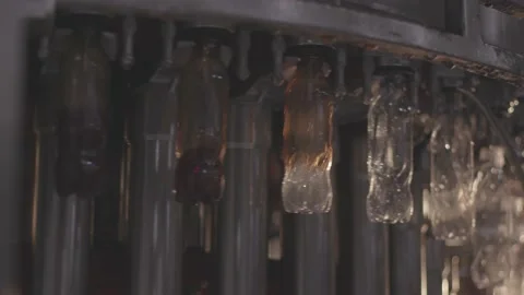 Process Of Bottling Beverages On Drinks Production Soft Drinks, Mineral Water Stock Footage 130696485
