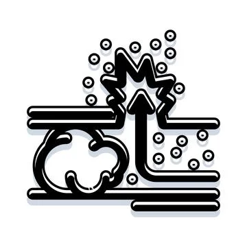 Process breakdown exploding system with upward arrow イラスト素材