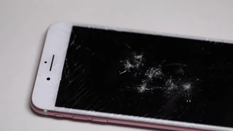 Process of breaking mobile phone screen with hammer, concept of repair, phone Stock-Footage 152552413