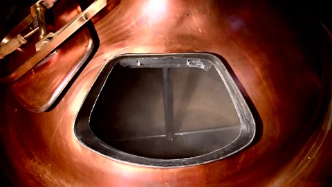 Process of Brewing Beer at Private Craft Brewery Filmed in Slow Motion Stock Footage 323917443