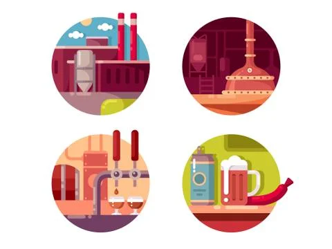 Process of brewing Stock Illustration