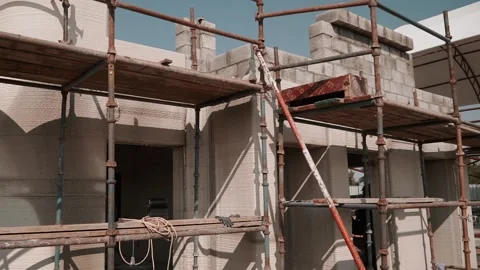 The process of building a house or villa. New House Video stock 306066140