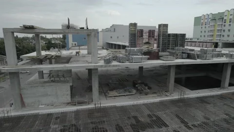 The process of building a multi-storey building Stock Footage 219687860