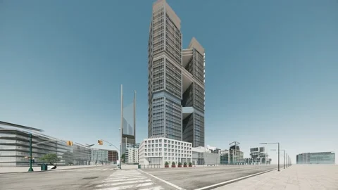 Process of building new high rise buildings. Timelapse of a Large Real Estate Stock Footage 149058226