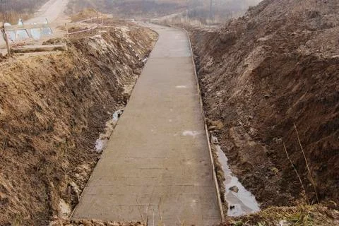 The process of building a new road, without people and construction equipment Stock Photos