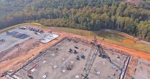 In the process of building a residential complex, a lot of construction Stock Footage 234572235