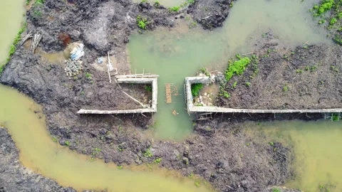 The process of building water irrigation to irrigate plantation areas by di.. Vídeos de archivo 306956029