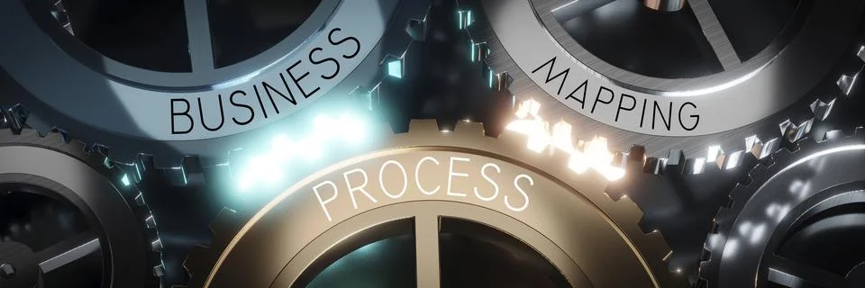Process, business, mapping - gears concept - 3D illustration イラスト素材