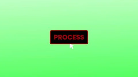 PROCESS button pressed on computer screen by cursor pointer mouse illustrat.. Stock Illustration