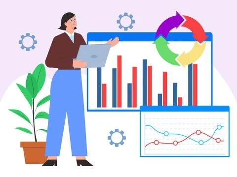 Process Capability Concept Illustration Style Illustrazione stock