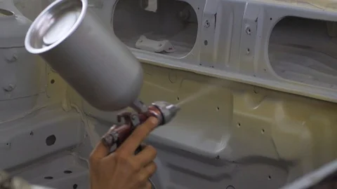 Process of car painting Video stock 90012869