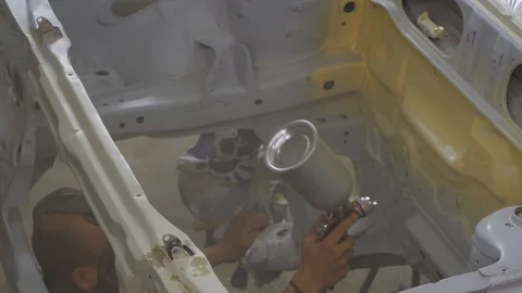 Process of car painting Stock Footage 90012880