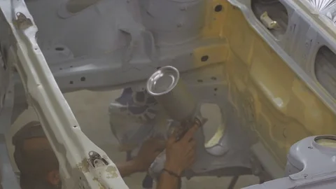 Process of car painting Video stock 90012906