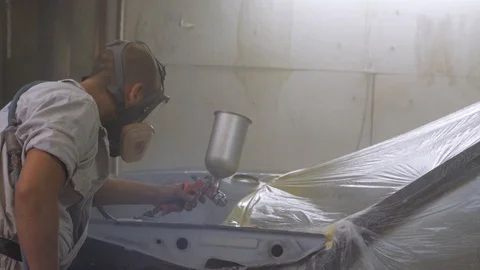 Process of car painting Video stock 90012926