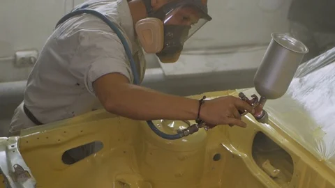 Process of car painting Video stock 90012974