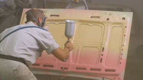 Process of car painting Stock Footage 90013066