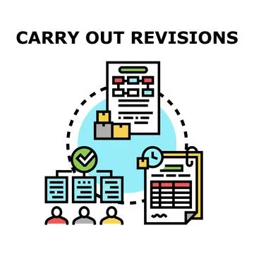 Process of carrying out revisions concept illustration Stock Illustration