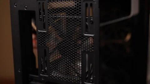 Process of casual keeping computer case clean with dust filter for maintaining Stock Footage 289022076