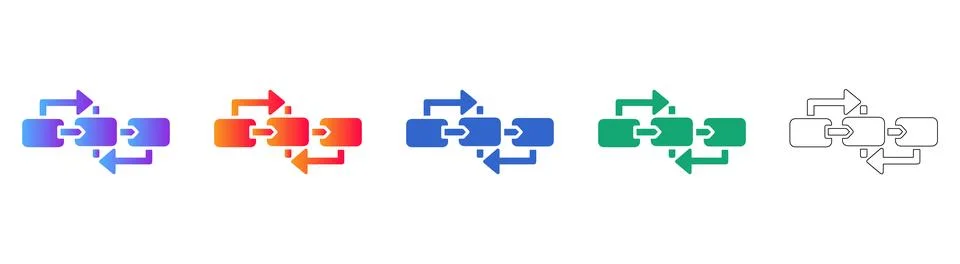 Process Chain and Workflow Link Diagrams Illustrazione stock