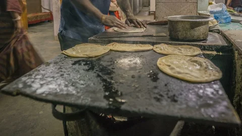Process of chapati making, 4k time lapse Video stock 107652343