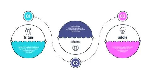 Process chart. 3 step infographic elements. Workflow layout. Business three Stock Illustration