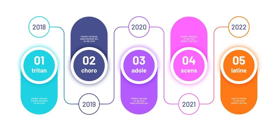 Process chart. Infographic timeline with 5 steps. Business five options process イラスト素材