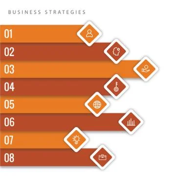 Process Chart. Template Infographics For Presentation 8 Option On White Backg Stock Illustration