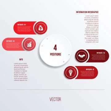Process chart template for presentation  4 option Stock Illustration