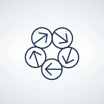 Process circle arrows infographic template with 5 options. Can be used for wo Stock Illustration