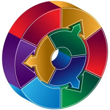 Process circle diagram - arrows Stock Illustration