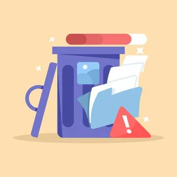 The process of cleaning up a digital system involves deleting unnecessary files 스톡 일러스트