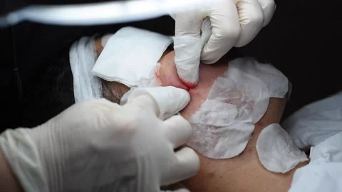 The process of cleaning the face. Stock Footage 140152415