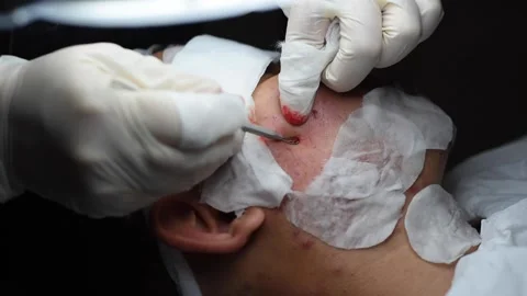 The process of cleaning the face. Stock Footage 140152430
