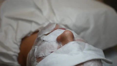 The process of cleaning the face. Stock Footage 140154264