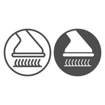 Process of cleaning interior with vacuum cleaner line and solid icon, car Ilustración de archivo