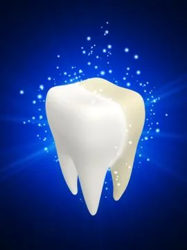 Process of cleaning teeth Stock Illustration