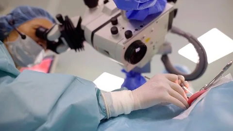 Process of an cochlear implant surgery. Stock Footage 98366641