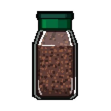 Process coffee soluble pixel art vector illustration Stock Illustration