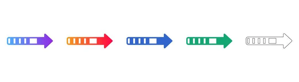 Process Completion Arrow Icons Illustrazione stock