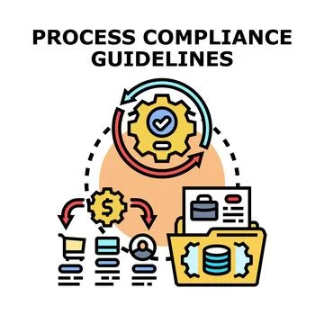 Process compliance guidelines ensuring business quality management Stockillustratie
